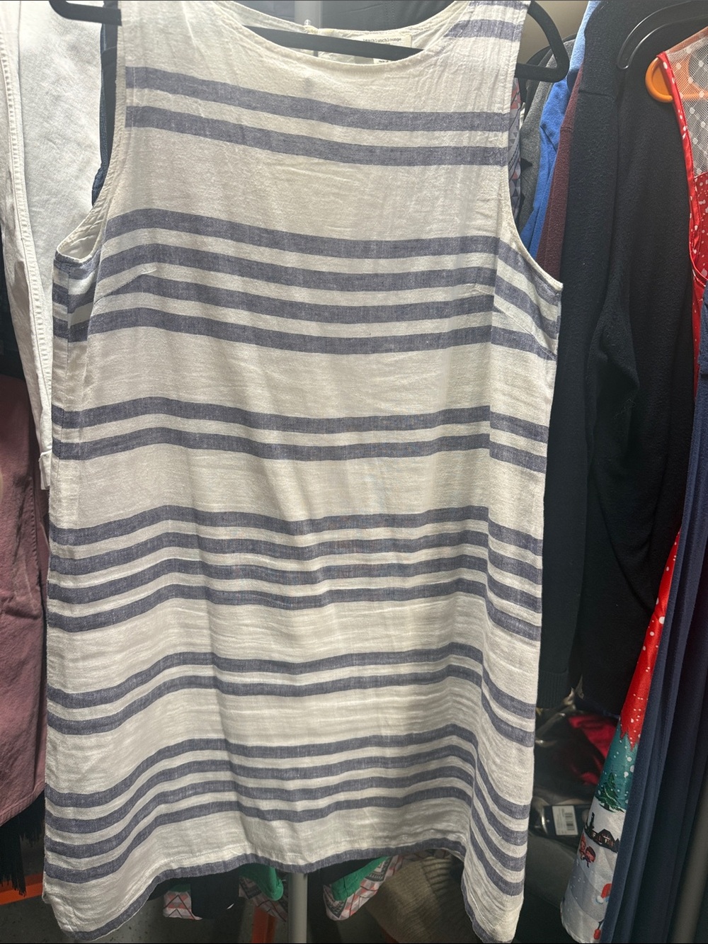 beachlunchlounge Blue & White Striped Sleeveless dress